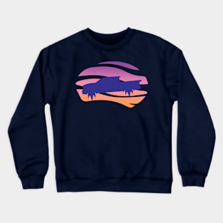 Retro wave flying pickup truck Crewneck Sweatshirt